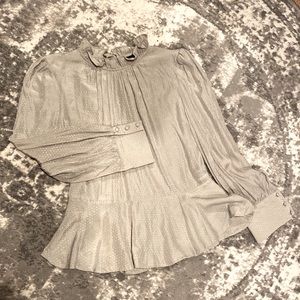 Silver peplum blouse